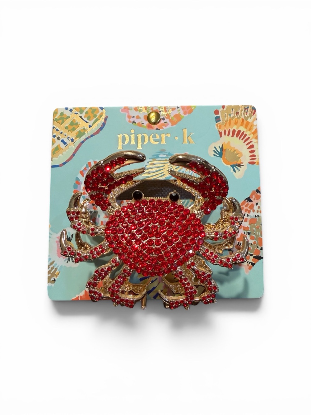 Piper•K Red Crystal Crab Hair Clip